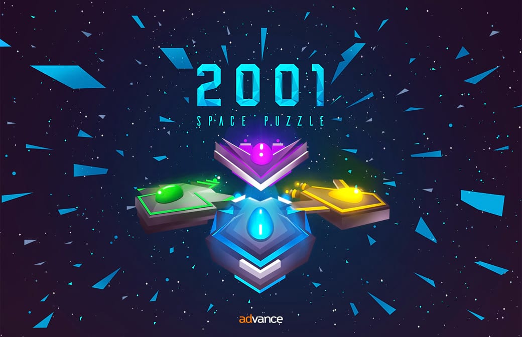 Jogo 2001 Space Puzzle criado pela Advance. - Advance Games